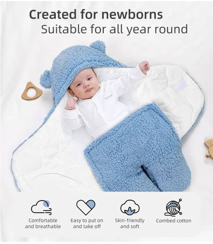 Couverture enveloppante en coton pour bébé - Douceur et chaleur assurées